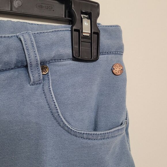 Matilda Jane Girls Blue Cropped Tab Velvet Jeggings Size 16 GUC - Picture 4 of 8